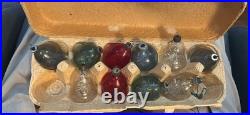 Collection of ten 1940's vintage Un-silvered Christmas ornaments WithTinsel