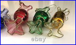 Colorful Glittered Blown Glass Candy Christmas Ornament-Set of 6 Very Pretty