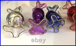 Colorful Glittered Blown Glass Candy Christmas Ornament-Set of 6 Very Pretty