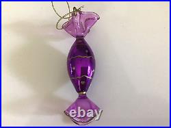 Colorful Glittered Blown Glass Candy Christmas Ornament-Set of 6 Very Pretty