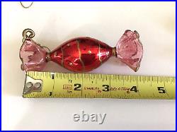 Colorful Glittered Blown Glass Candy Christmas Ornament-Set of 6 Very Pretty