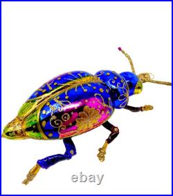 Colorful Hand Crafted Glass Ornament Kenzies of London Flight of Gold Bug 7