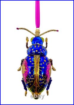 Colorful Hand Crafted Glass Ornament Kenzies of London Flight of Gold Bug 7