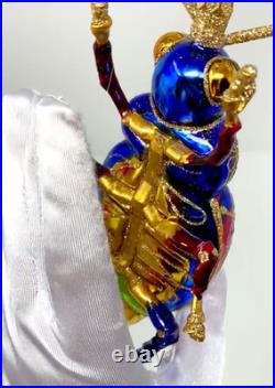 Colorful Hand Crafted Glass Ornament Kenzies of London Flight of Gold Bug 7