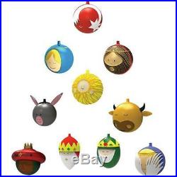 Complete Set of 10 Christmas Ornaments by Marcello Jori for Alessi NEW