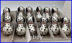 Czech Blown Glass Christmas Ornament Dalmatian Dog Puppy 3.5 Set Of 12