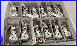 Czech Blown Glass Christmas Ornament Dalmatian Dog Puppy 3.5 Set Of 12