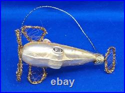D. Blumchen Santa Gold Airplane Blown Glass Xmas Ornament Germany Wire Wrapped D. Blumchen Santa Gold Airplane Blown Glass Xmas Ornament Germany Wire Wrapped