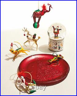 De Carlini GIANT Circus Tiger Leaping thru Ring Glass Christmas Ornament