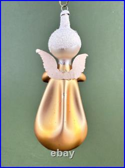 De Carlini Italian Blown Glass Winged Choir Angel Caroler Christmas Ornament 4'