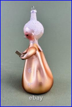 De Carlini Italian Blown Glass Winged Choir Angel Caroler Christmas Ornament 4'