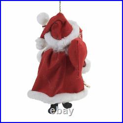 De Carlini Santa With North Pole Staff Glass Ornament Italian Christmas Bn472