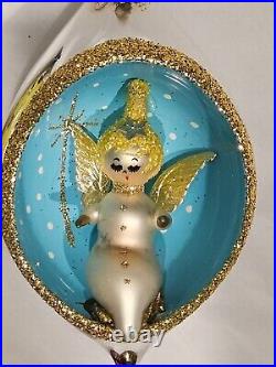 De Carlini Vintage Italian Blown Glass Christmas Ornament Rare Angel Teardrop De Carlini Vintage Italian Blown Glass Christmas Ornament Rare Angel Teardrop