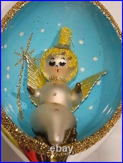 De Carlini Vintage Italian Blown Glass Christmas Ornament Rare Angel Teardrop De Carlini Vintage Italian Blown Glass Christmas Ornament Rare Angel Teardrop