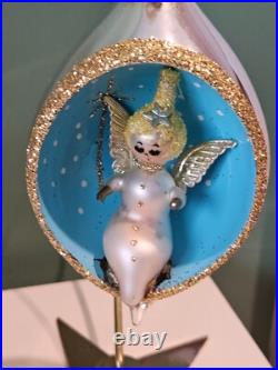 De Carlini Vintage Italian Blown Glass Christmas Ornament Rare Angel Teardrop De Carlini Vintage Italian Blown Glass Christmas Ornament Rare Angel Teardrop