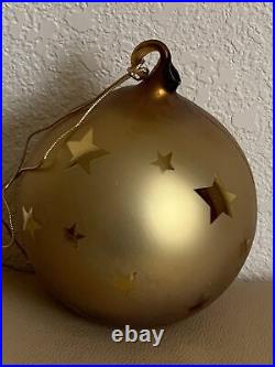 Department 56 Frosted Mercury Glass Gold Moon Face Ornament Christmas 9074-3