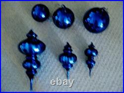 Dept. 56 Vintage 17 Cobalt Blue, Large Finial and Balls, Buy All or Part, Read