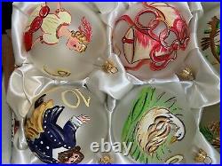 Dillard's 12 Days of Christmas Glass Ornaments from Italy NIB