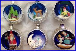 Diorama Indent Glass Xmas Ornaments FOREST DEER MOON CAT GNOME SANTA ST. PETER