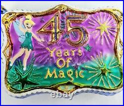 Disneyland 45 Years of Magic Postcard Glass Christmas Ornament Christopher Radko