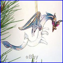 Dragon Christmas Tree Ornament of Hand Blown Glass