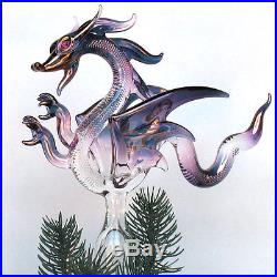 Dragon Christmas Tree Top Topper Blown Glass Ornament