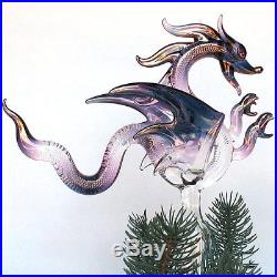 Dragon Christmas Tree Top Topper Blown Glass Ornament