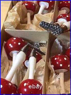 Eggeling Austria Clip On Blown Glass Mushroom Antique Christmas Ornaments Box 15