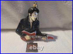 Elvis Presley Playing Guitar Kurt Adler Polonaise Glass Christmas Ornament RARE