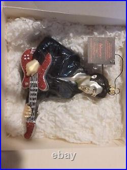 Elvis Presley Playing Guitar Kurt Adler Polonaise Glass Christmas Ornament RARE