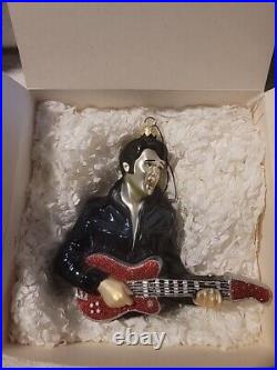 Elvis Presley Playing Guitar Kurt Adler Polonaise Glass Christmas Ornament RARE