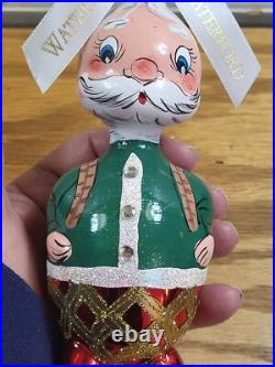 Exceptional Shape WATERFORD Glass Limited Edition SANTA Christmas Ornament Read