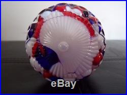 Extremely Rare Weishar Moon & Star Red White & Blue Slag Christmas Tree Ornament