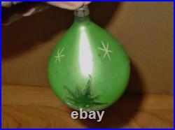 FANTASIA ATOMIC BLUE TEARDROP Vtg STAR Mercury Glass Christmas Ornaments Poland