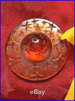FLAWLESS Exceptional LALIQUE Crystal 1995 3D Sun Moon Stars Christmas Ornament