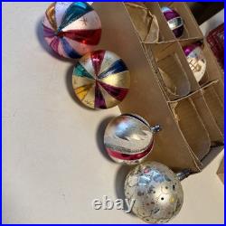 Fantasia Jumbo Mercury Glass Vintage Christmas Ornaments 6pc Set with Box Poland