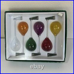Faroy Set of 5 Handblown Glass Balloon Christmas Ornaments Clip-On Multicolored