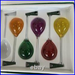Faroy Set of 5 Handblown Glass Balloon Christmas Ornaments Clip-On Multicolored