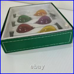 Faroy Set of 5 Handblown Glass Balloon Christmas Ornaments Clip-On Multicolored