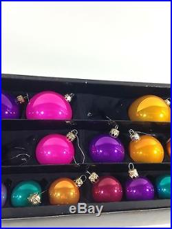 Fine European Glass Ball Christmas XMAS Ornaments Colors Poland LOT 60 Used Rare