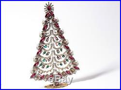 Free standing X large glass rhinestone Czech vintage Christmas tree ornament b