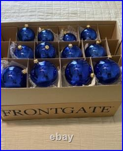 FrontGate Holiday Collection Glass Christmas Ornaments, Set of 12 X 2