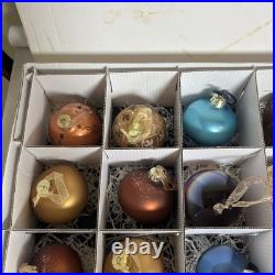 Frontgate Christmas Ornament Set Multi-Crystal, Hand-Painted Glass 20 Pieces