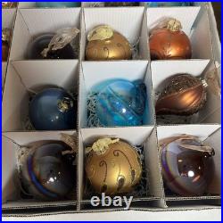 Frontgate Christmas Ornament Set Multi-Crystal, Hand-Painted Glass 20 Pieces