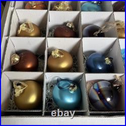 Frontgate Christmas Ornament Set Multi-Crystal, Hand-Painted Glass 20 Pieces