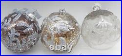Frontgate Holiday Glass Handblown Embellished Mixed Box of (19) Ornaments