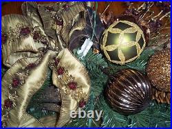 Frontgate Palazzo prelit holiday glass ornament Christmas Door 32 Wreath 41872