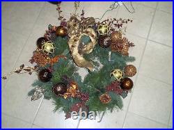 Frontgate Palazzo prelit holiday glass ornament Christmas Door 32 Wreath 41872