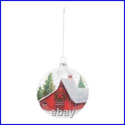 Frosted Barn Ball Ornament (Set of 12)