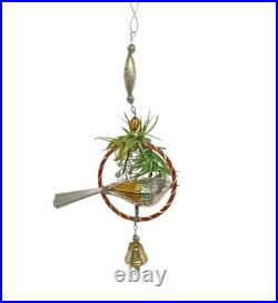 Gablonz Hand-Made Gablonzer Bird Ornament in Ring, 1930, 16x7 cm, 1pc